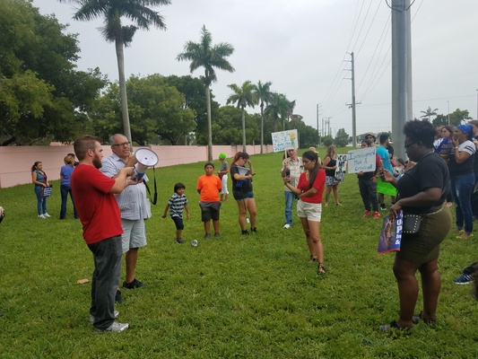 Paul Wright speaking at Solidarity With Undocumented Detainees (Broward Transitional Center, FL), July 22, 2017